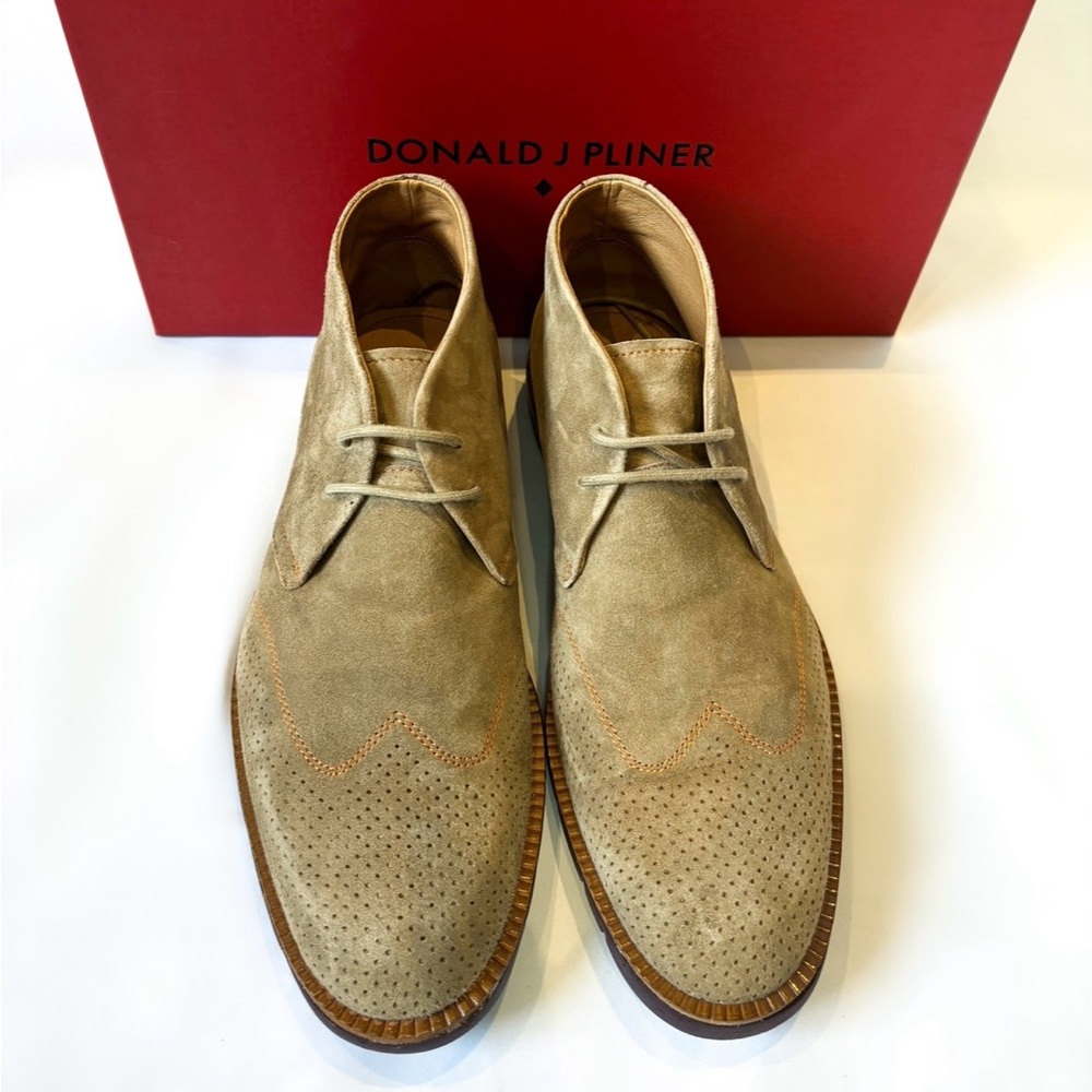 Donald J. Pliner Men's Ermes-Ma Sand Wash Suede Ankle Boots (Size 8.5)